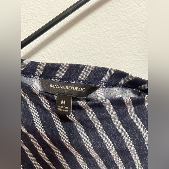 Banana Republic - Black and White Stripe A-Symmetrical Off the Shoulder - Medium - Picture 4 of 6